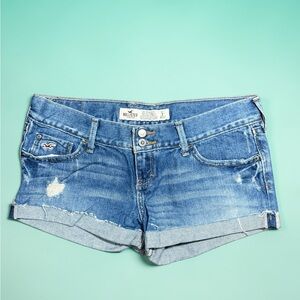 Hollister Low Rise Blue Denim Shorts